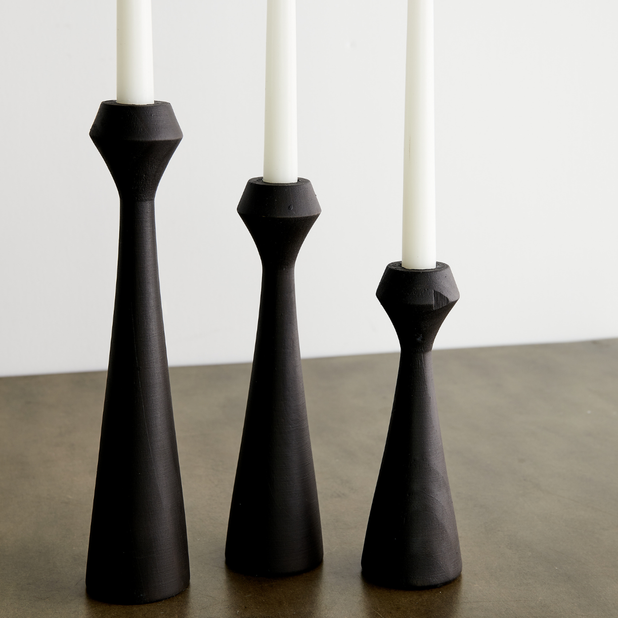 Tapered Diamond Wood Candle Holder
