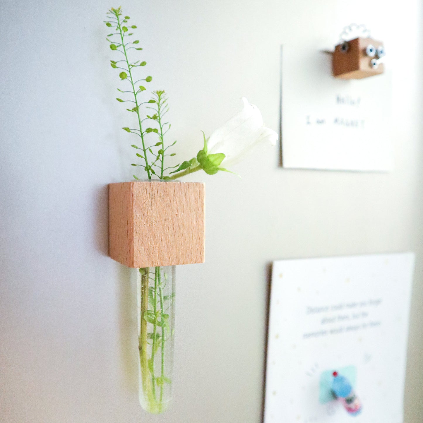 Mini Beech & Walnut Vase Magnets, Set of 2