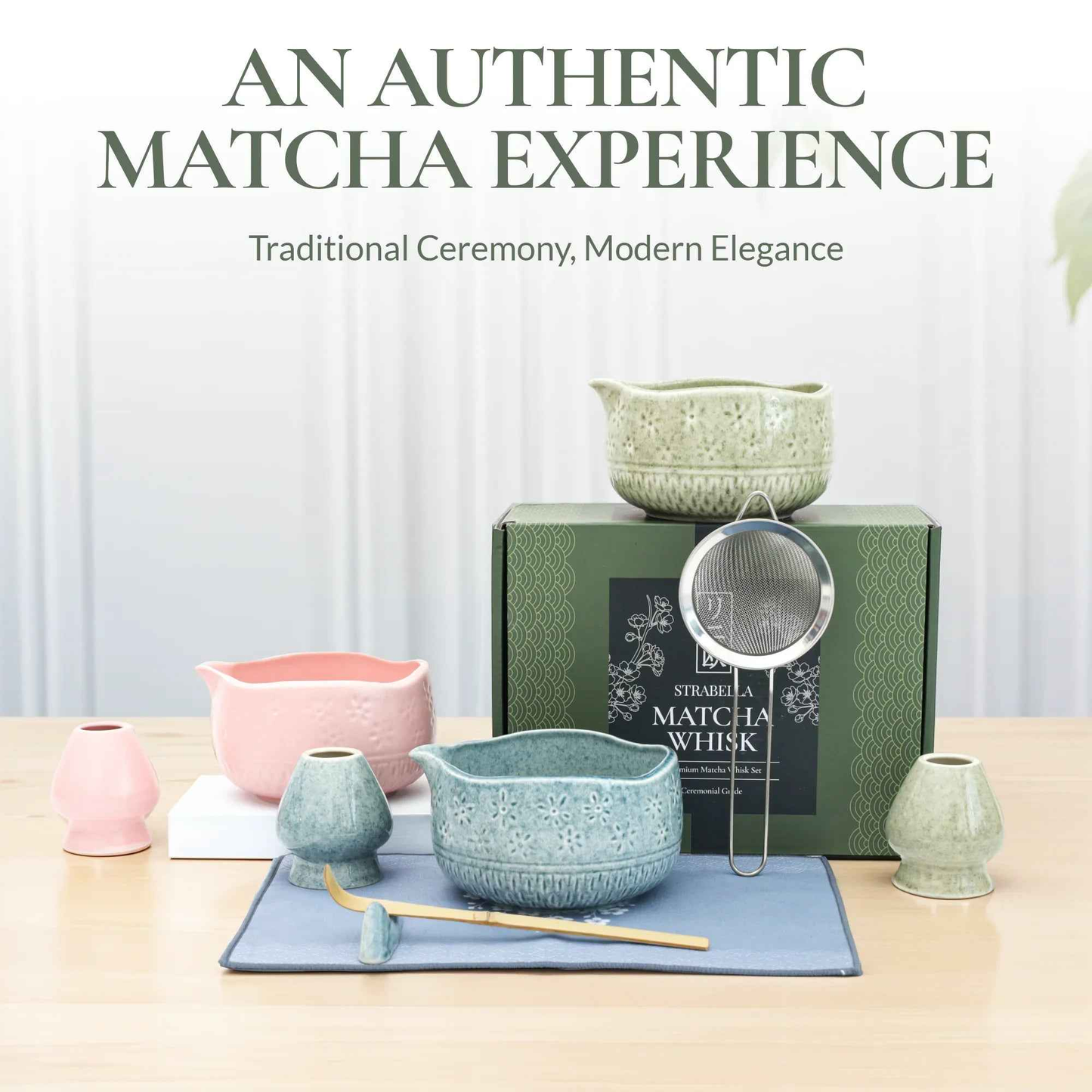 Premium Matcha Whisk Set - Bamboo Whisk & Ceramic Bowl