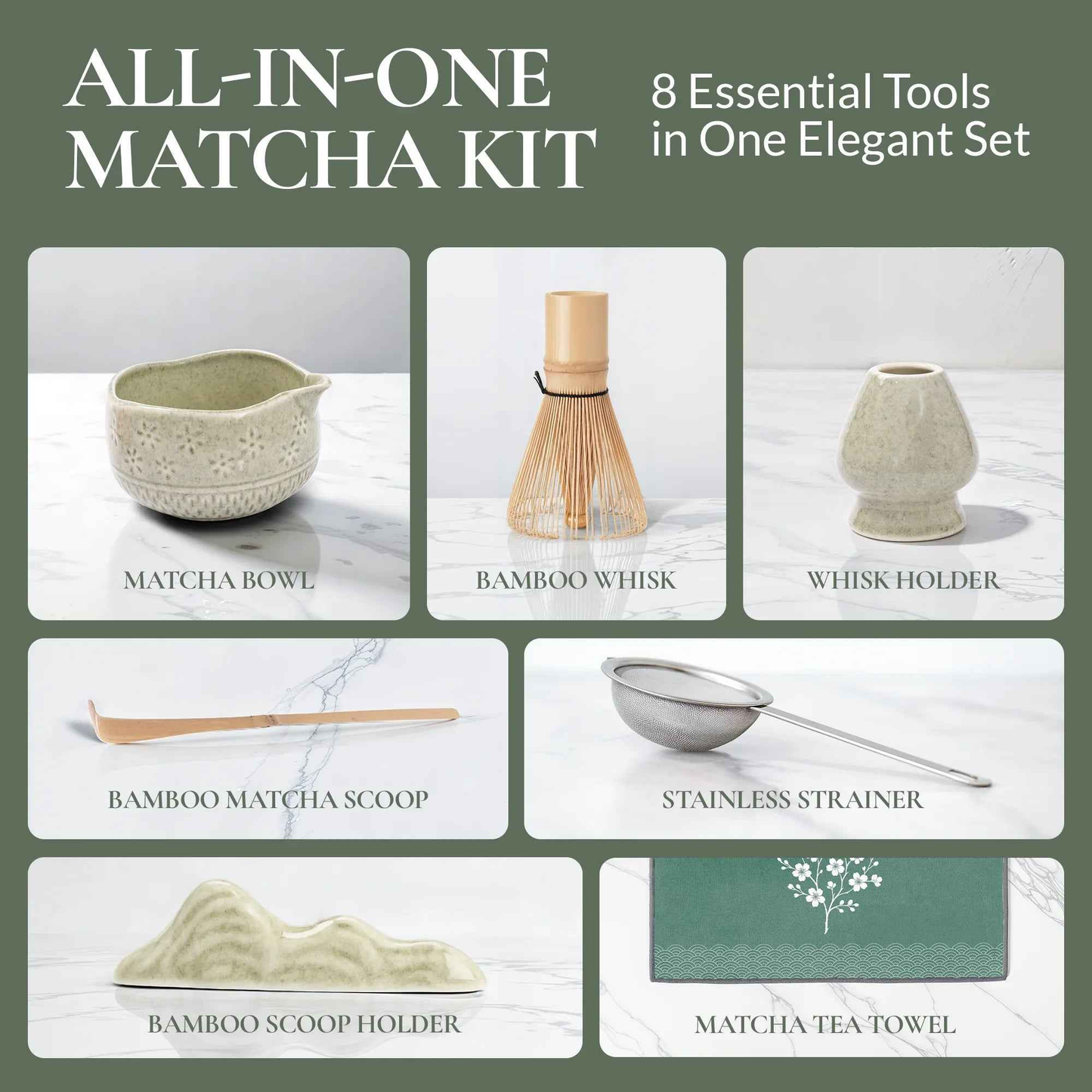 Premium Matcha Whisk Set - Bamboo Whisk & Ceramic Bowl