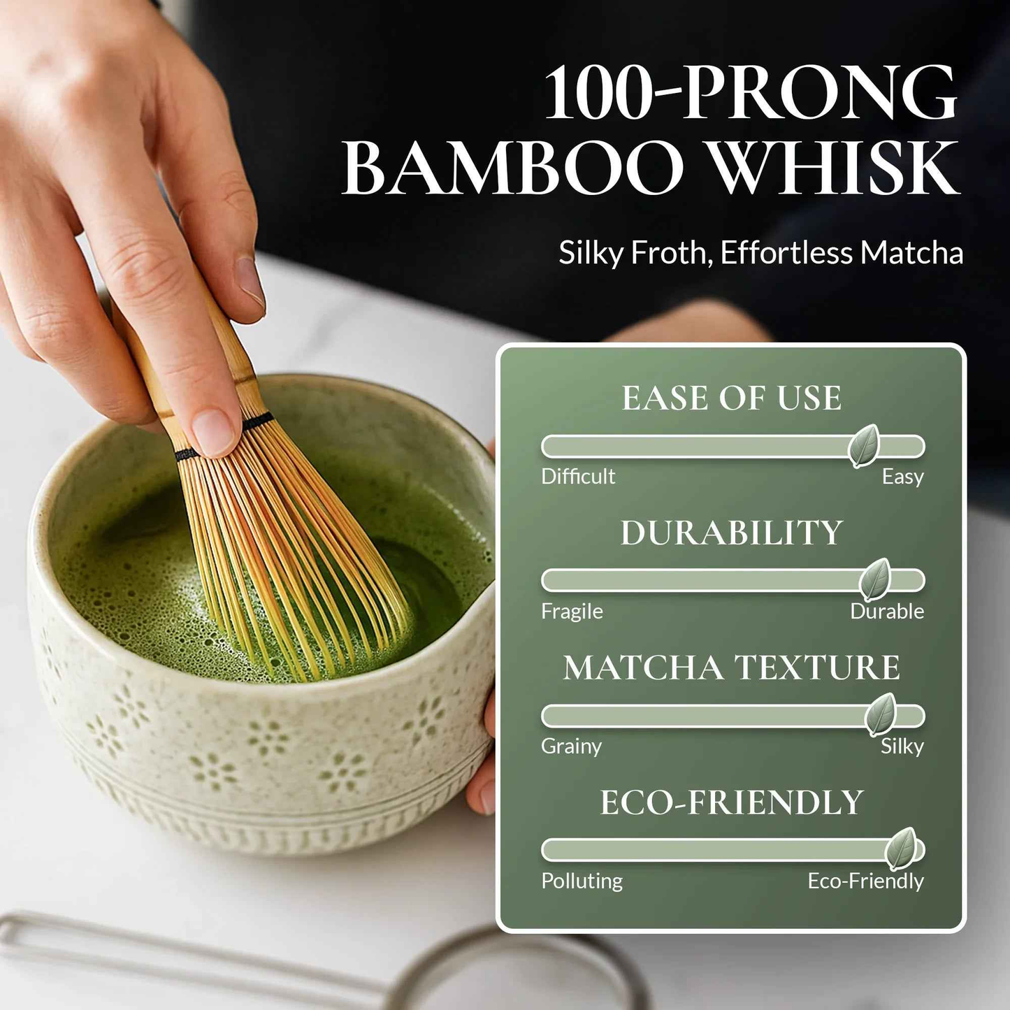Premium Matcha Whisk Set - Bamboo Whisk & Ceramic Bowl