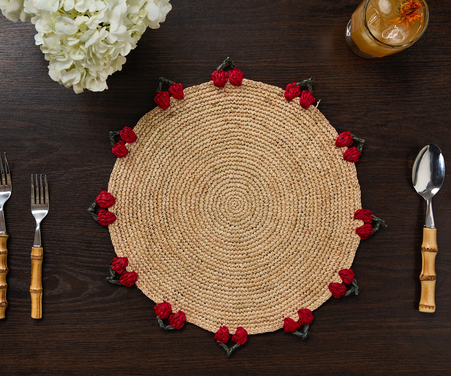Cherry Scalloped Edge Placemat