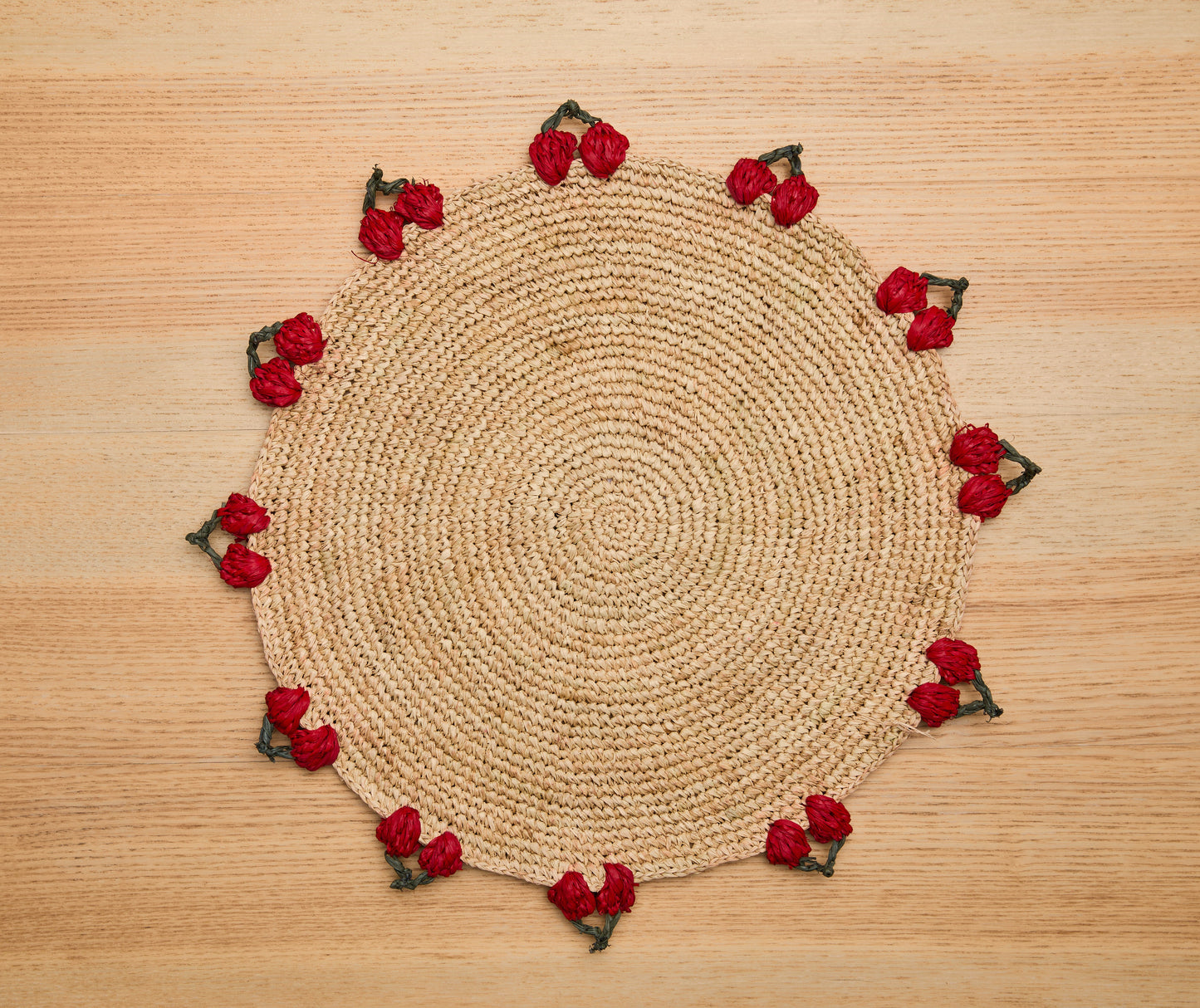 Cherry Scalloped Edge Placemat