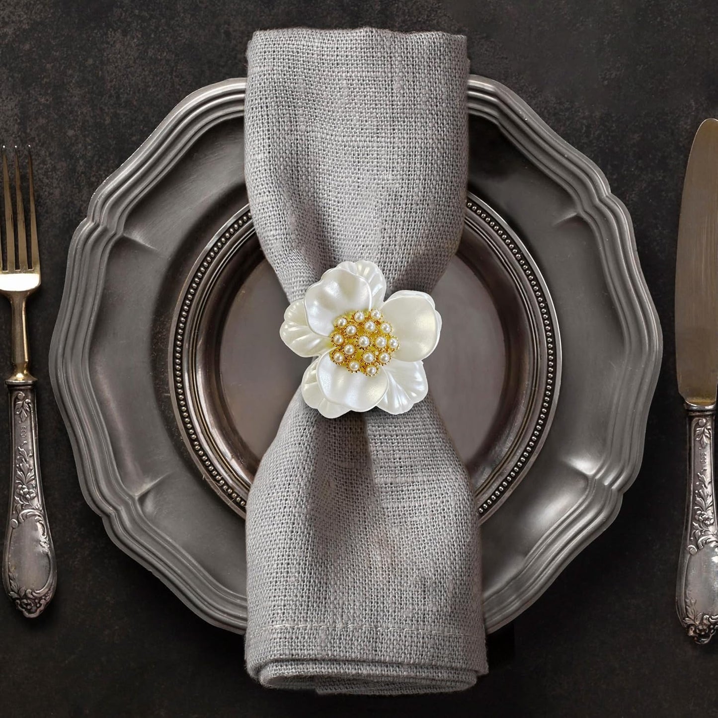 Floral Whisper Napkin Rings