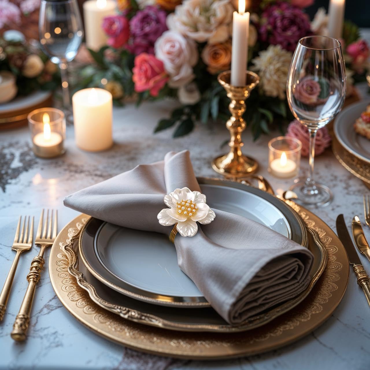 Floral Whisper Napkin Rings